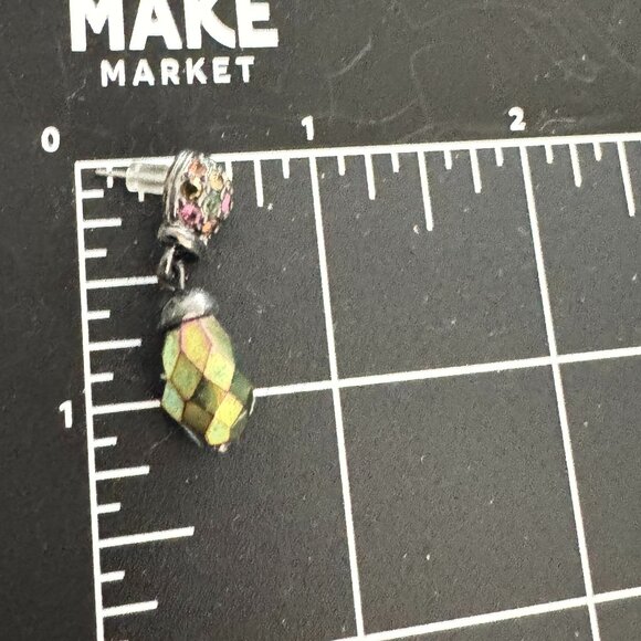 Vintage Pierced Dangling Earrings Iridescent Beads and Stones by Joan Rivers - Picture 5 of 5